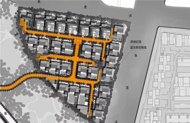 王字型路網(wǎng)造分解人流，保證入口私密性